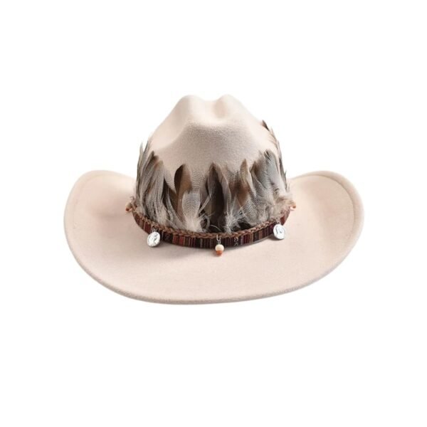 Chapeau Country Plume Beige