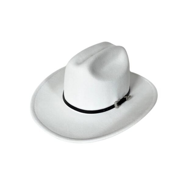 Chapeau de Cowboy à Boucle Blanc