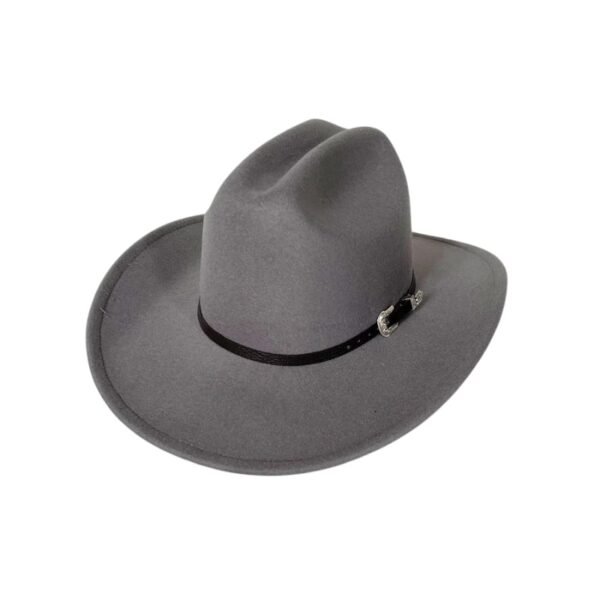 Chapeau de Cowboy à Boucle Gris