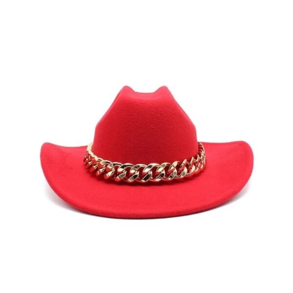 Chapeau Cowboy Femme Moderne Rouge