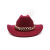 Chapeau Cowboy Femme Moderne Rouge Bordeaux