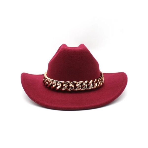 Chapeau Cowboy Femme Moderne Rouge Bordeaux