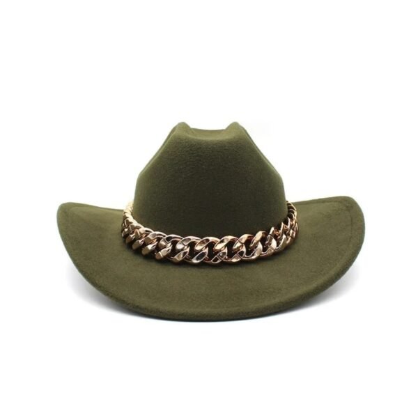 Chapeau Cowboy Femme Moderne Vert Militaire