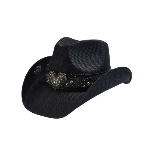 chapeau cowboy femme paille noir