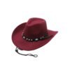Chapeau Cowboy Mode Rouge Bordeaux