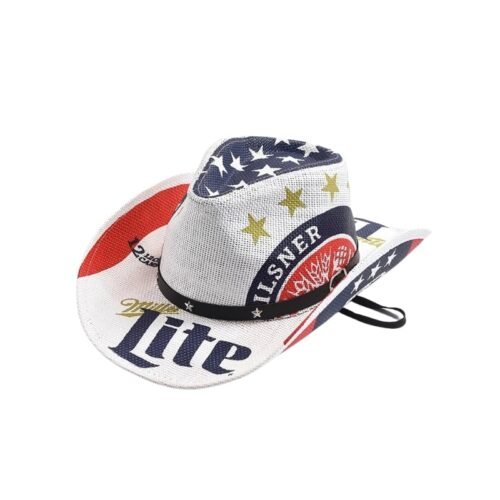 Chapeau Drapeau Américain Blanc