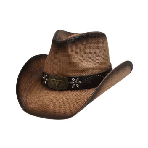 Chapeau Western Old Marron