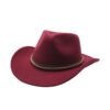 Chapeau Cowboy Hiver Rouge Bordeaux